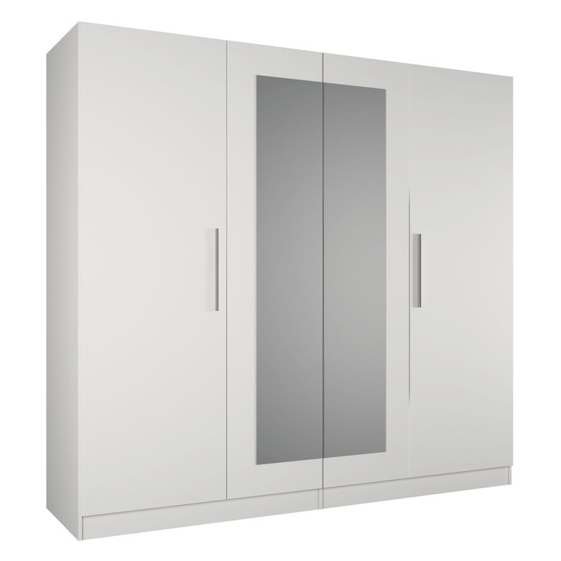 Čtyřdveřová skříň, bílá, MATISA P3, poškozené zboží