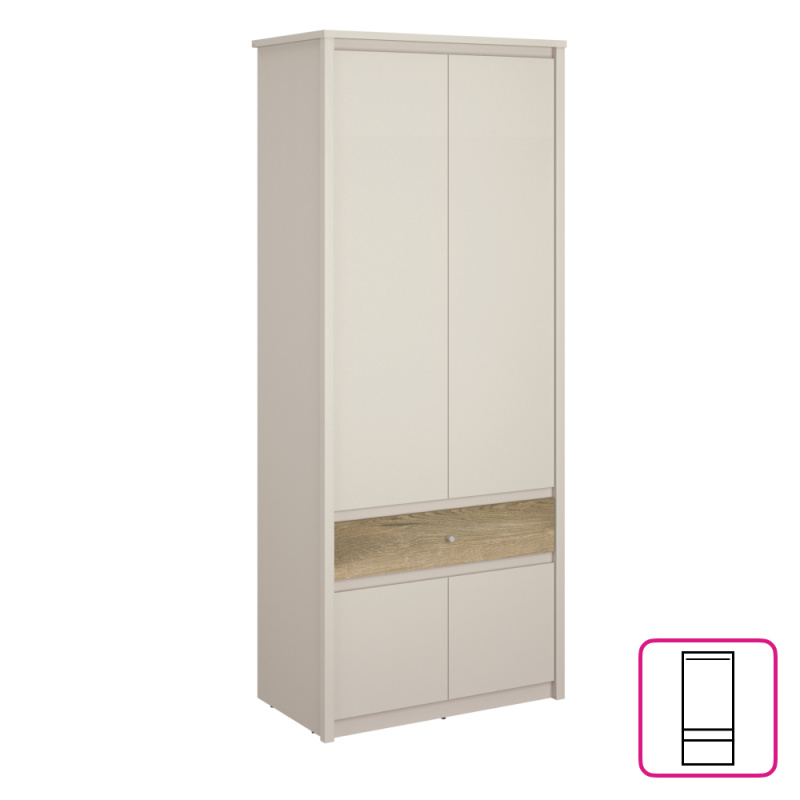 Skříň, kašmír/dub evoke, KAROS 4D1S