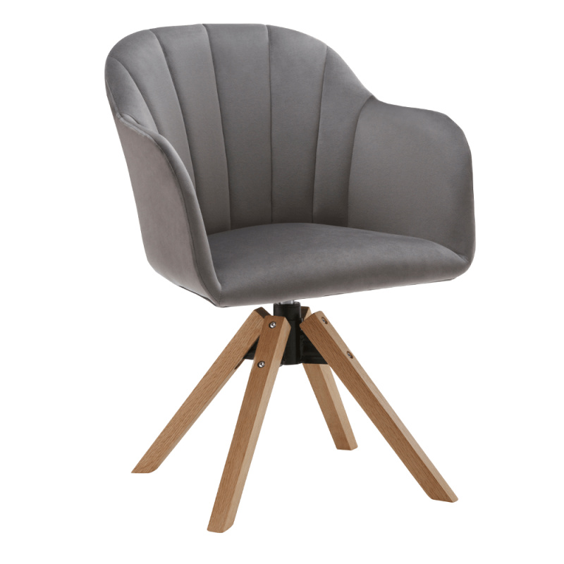 Otočné křeslo, světlešedá/buk, DALIO P8, poškozené zboží