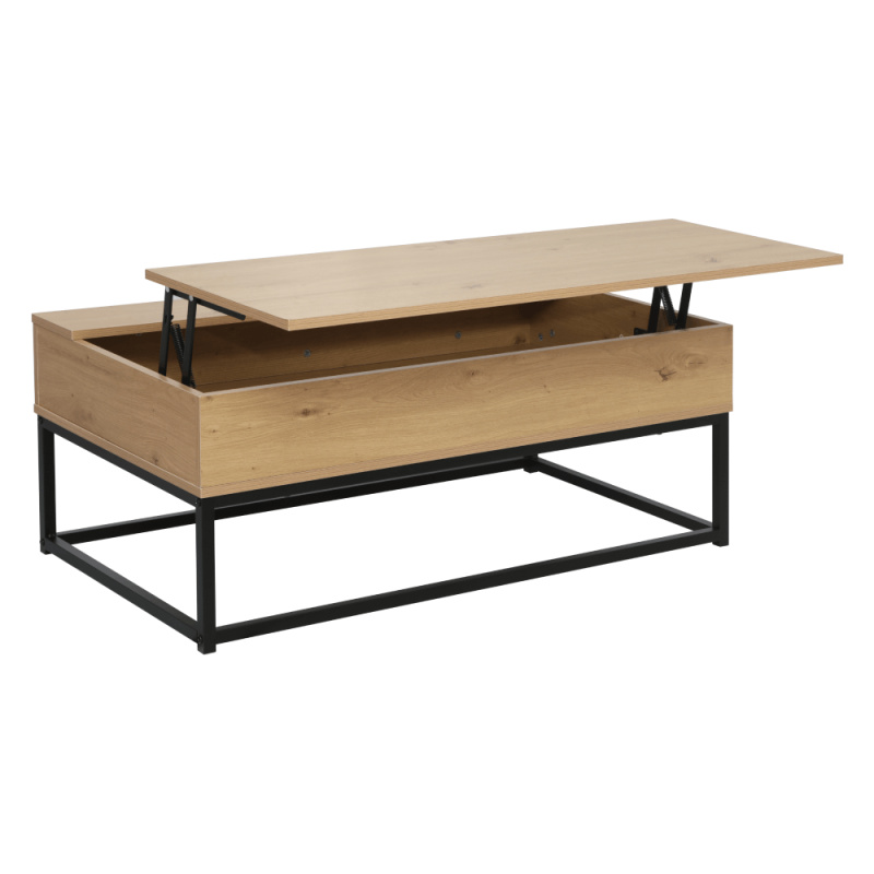 Konferenční stolek, dub/černá, LIVINA P1, poškozené zboží