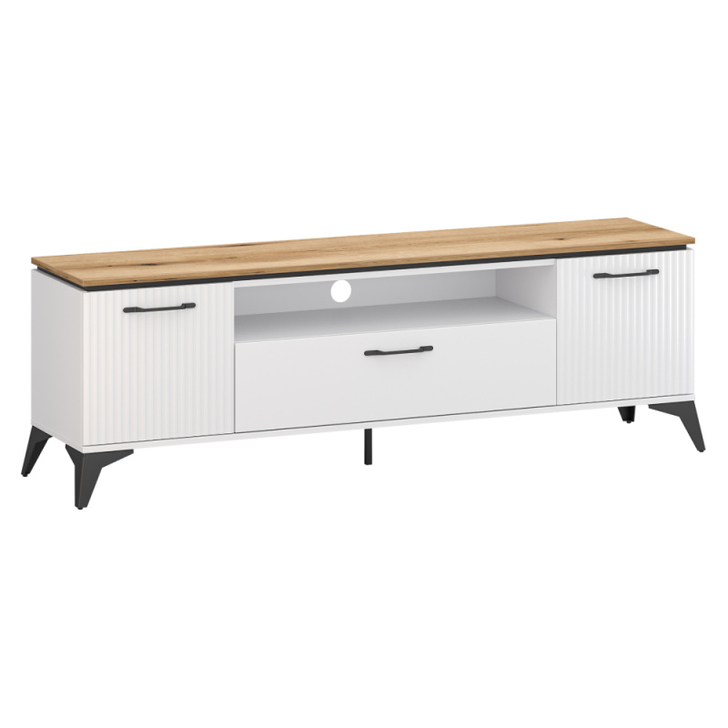 TV stolek, bílá/dub evoke, VELIS 2D1S/170