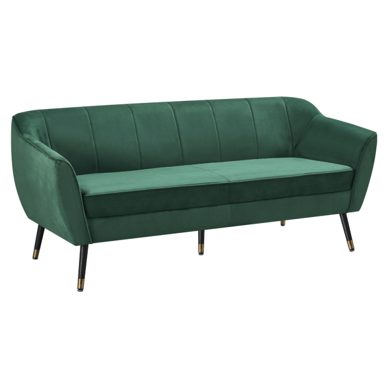 Designový 3-sed, zelená Velvet látka/černá/zlatá, VIODA