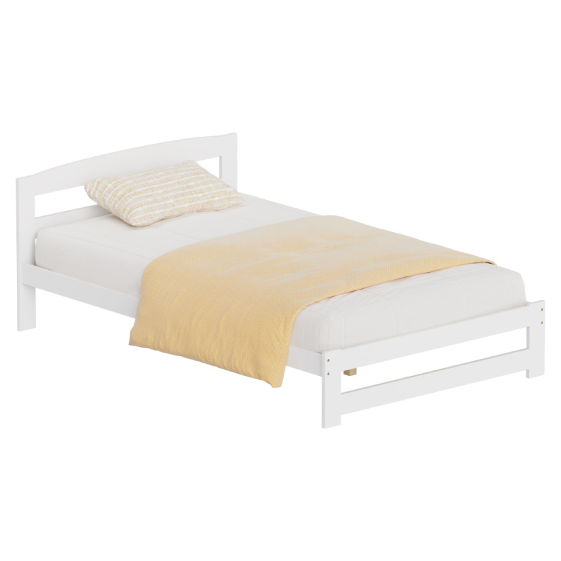 Postel s roštem, bílá, 120x200, AZRA