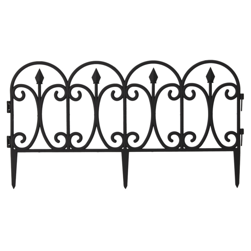 Obruba trávníku/zahradní plůtek, set 5 ks, černý plast, FADIL NEW