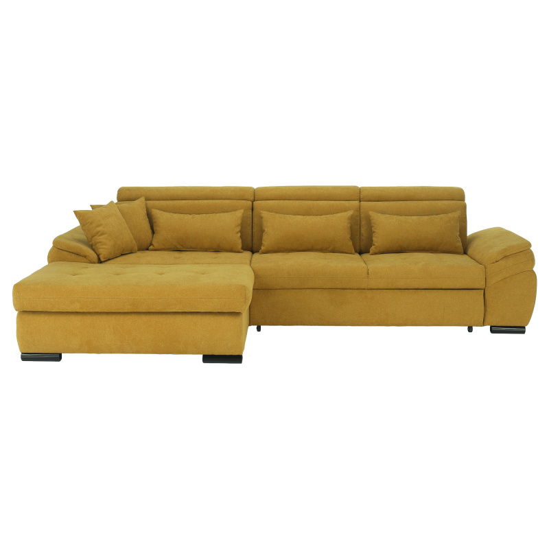 Sedací souprava, hořčicová, levá, NATIK NEW P1, poškozené zboží