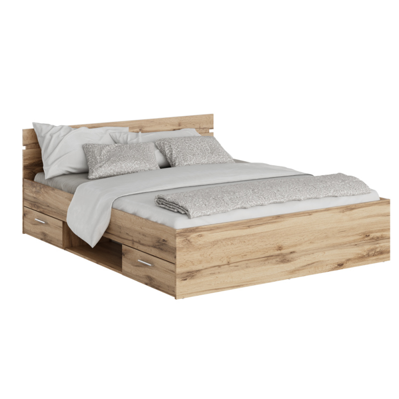 Postel, 160x200, dub wotan, MICHIGAN NEW P1, poškozené zboží