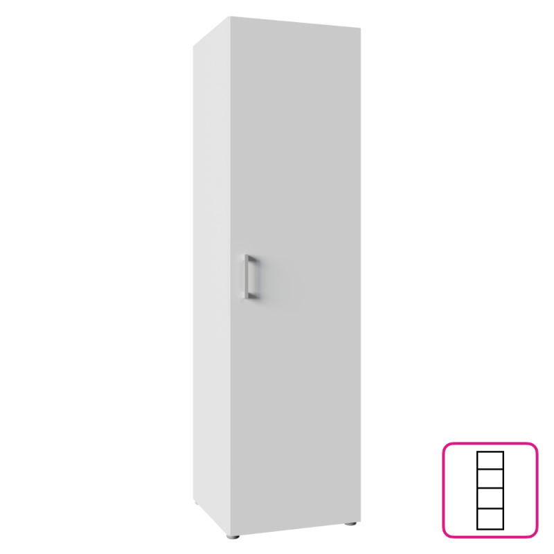 Skříň, policová, bílá, ROMER NEW 1D