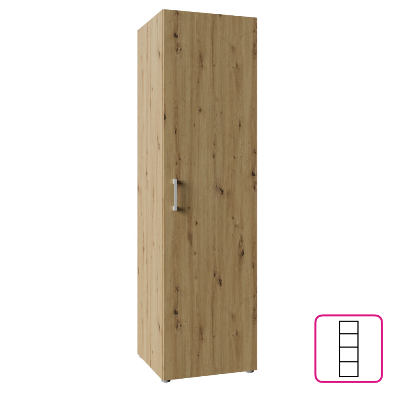 Skříň, policová, dub artisan, ROMER NEW 1D