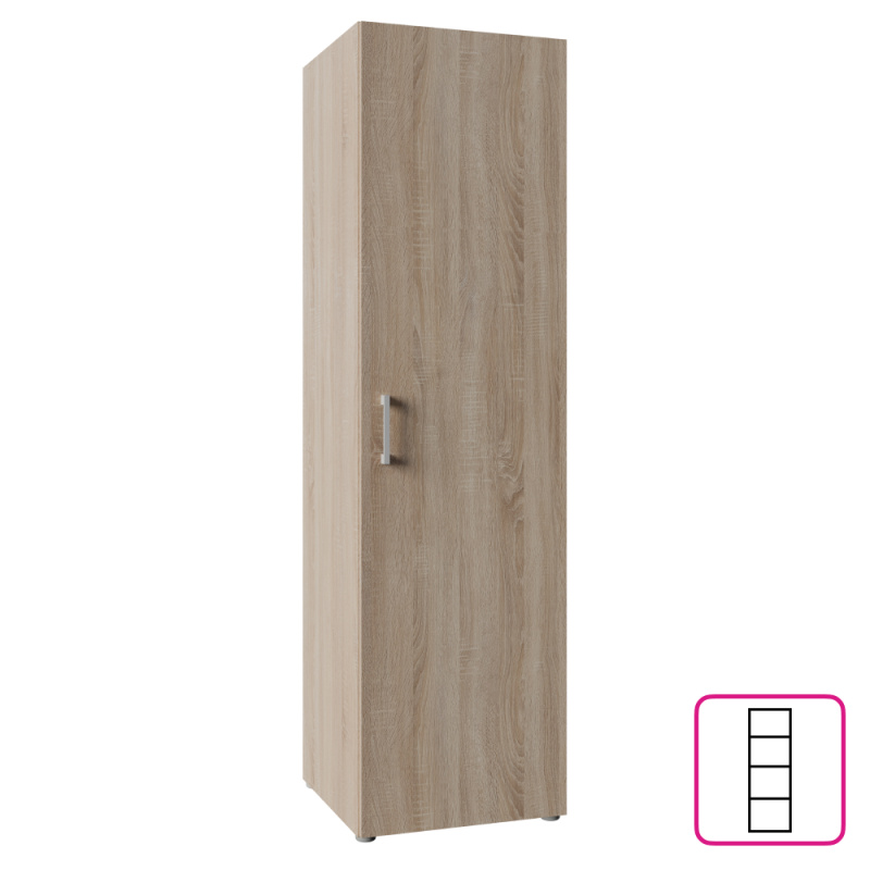 Skříň, policová, dub sonoma, ROMER NEW 1D