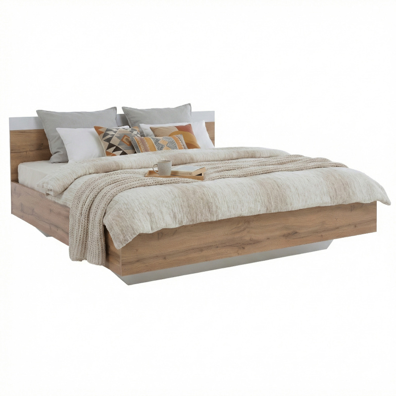 Manželská postel, 180x200, dub wotan/bílá, GABRIELA RP1, rozbalené zboží