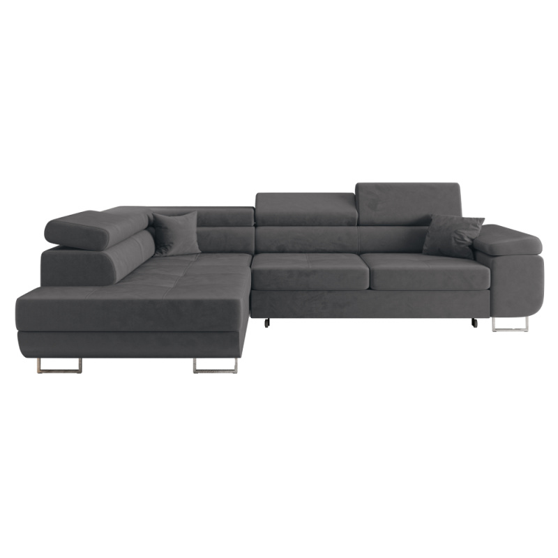 Rohová sedací souprava, šedá, levá, ANTON ROH