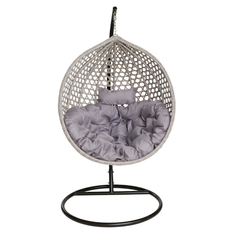 Závěsné křeslo, černá/šedá, EREN NEW