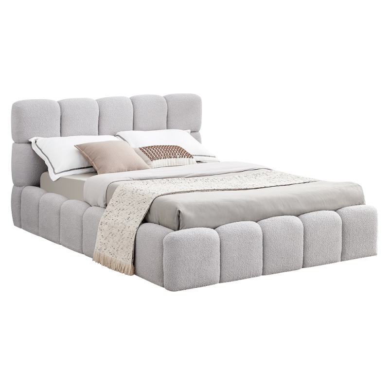 Postel s kovovým roštem a úložným prostorem, 140x200, šedá, SORELA