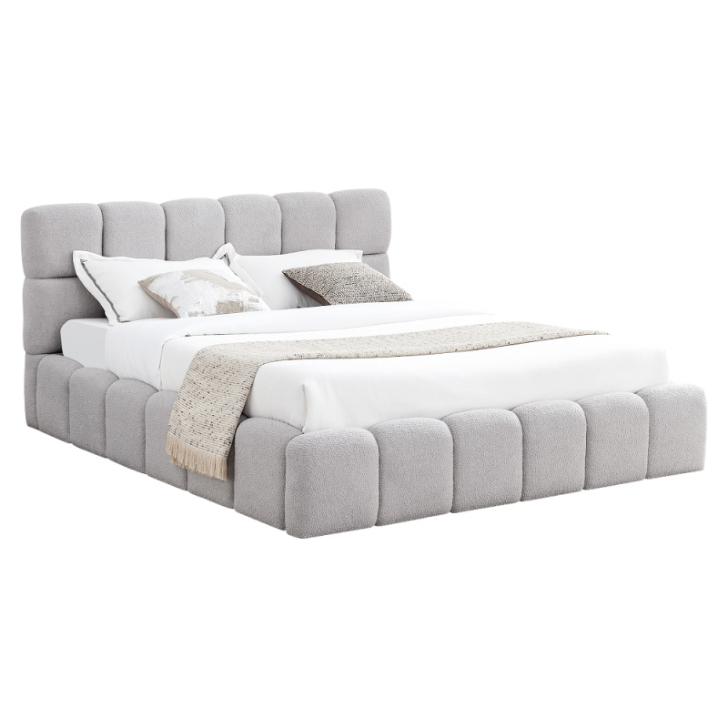 Postel s kovovým roštem a úložným prostorem, 160x200, šedá, SORELA