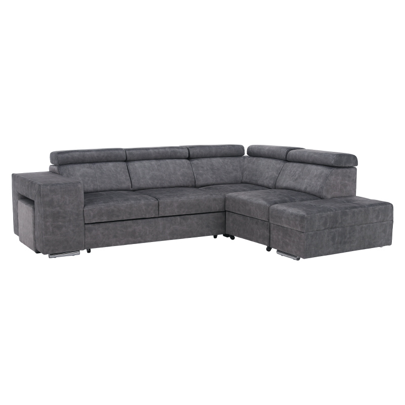 Sedací souprava, šedá, pravá, MALAGA RP1, rozbalené zboží