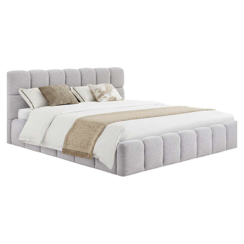 Postel s kovovým roštem a úložným prostorem, 180x200, šedá, SORELA