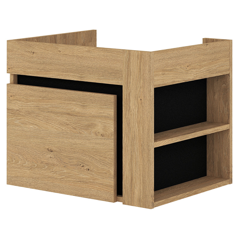 Skříňka pod umyvadlo, dub zlatý/černá, MOURO 60