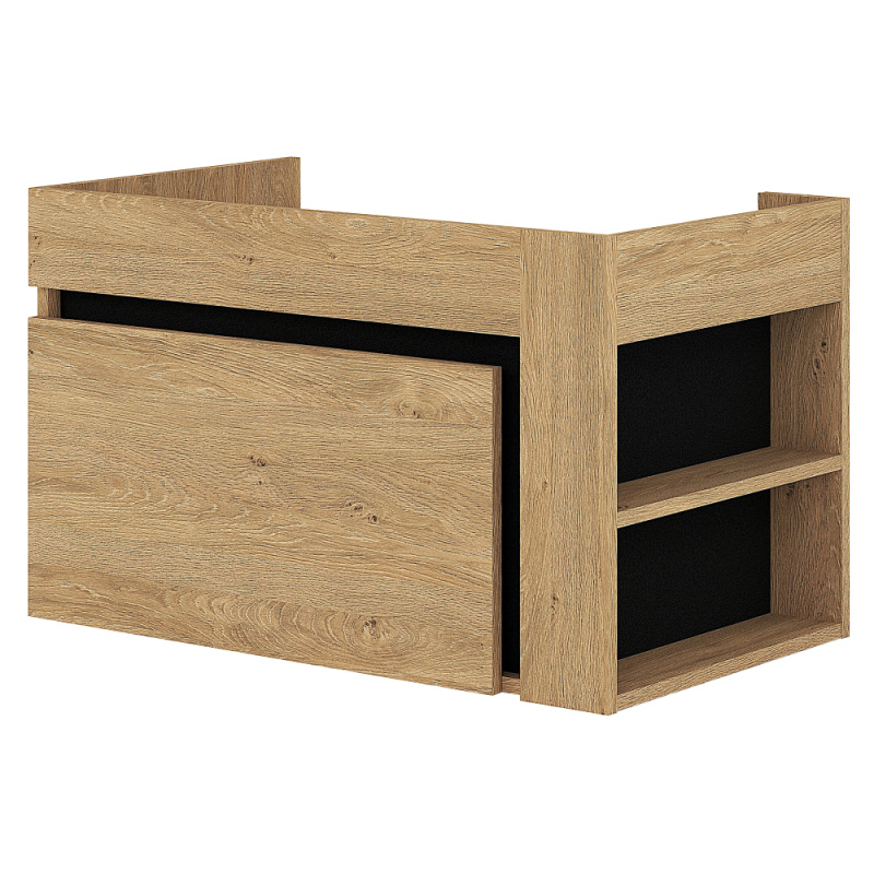 Skříňka pod umyvadlo, dub zlatý/černá, MOURO 80