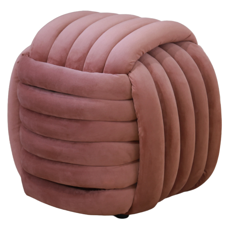 Designový taburet, růžová látka, MAGAL