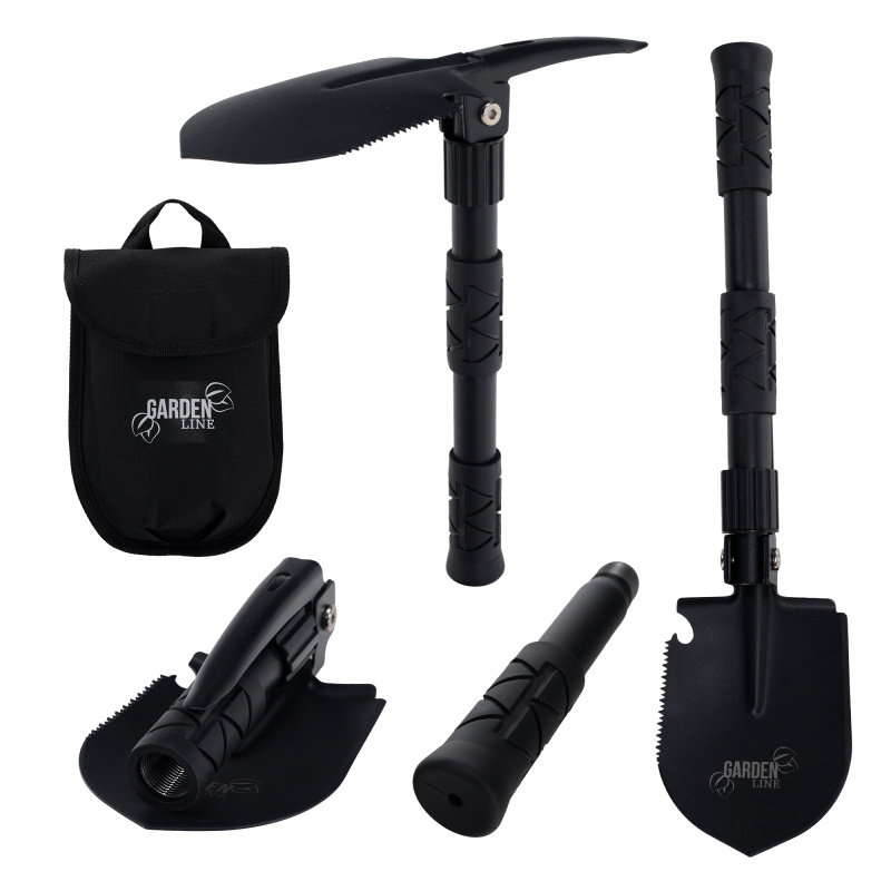 Multifunkční skládací lopata, 5v1, černá, TURAN TYP 2 RP1, rozbalené zboží