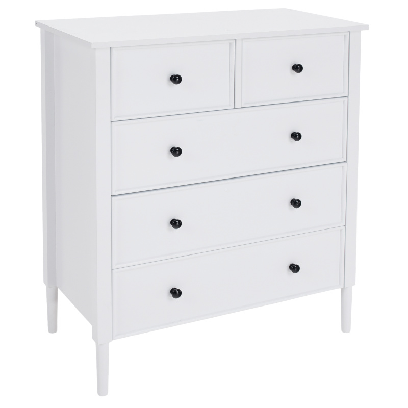 Komoda, bílá/černá, TEANA RP1, rozbalené zboží