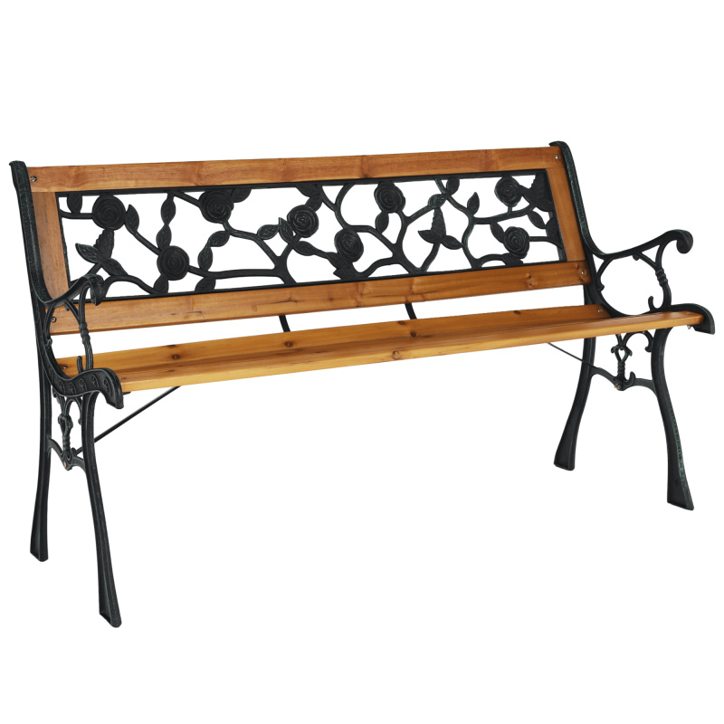 Zahradní lavička, černá/přírodní, FAIZA P2, poškozené zboží