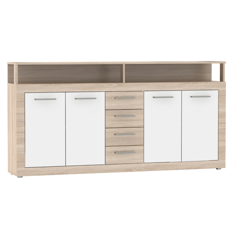 Kombinovaná komoda, dub sonoma/bílá, LUNYSA 2 NEW P1, poškozené zboží