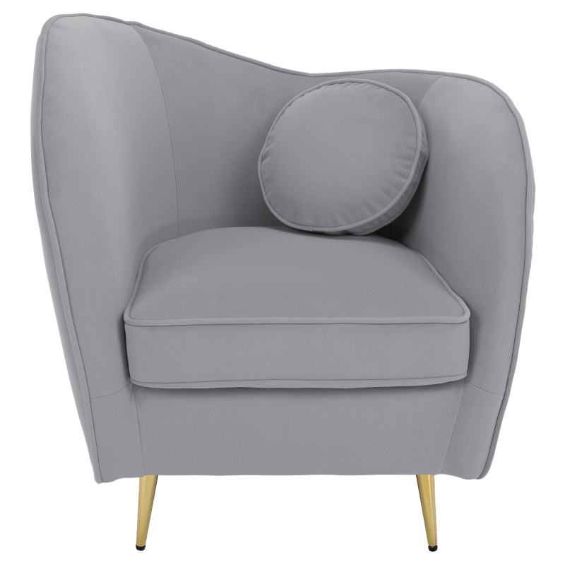 Designové křeslo, šedá Velvet látka/gold chrom zlatá, EZIO RP1, rozbalený zboží