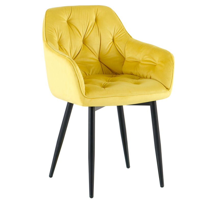 Designové křeslo, žlutá Velvet látka, FEDRIS 2 NEW