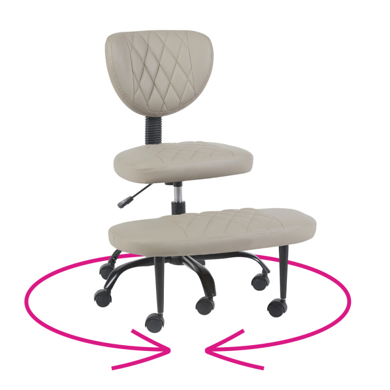 Ergonomická klekačka, šedohnědá Taupe ekokůže/černá, SAMER