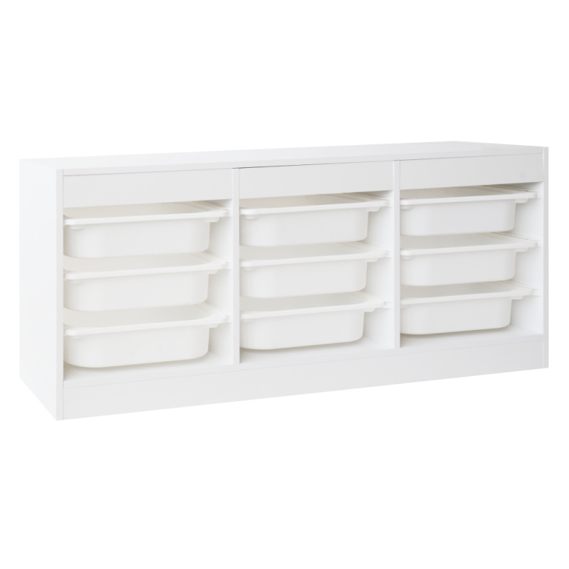 Organizér s úložnými boxy, bílá, TRIMAL NEW