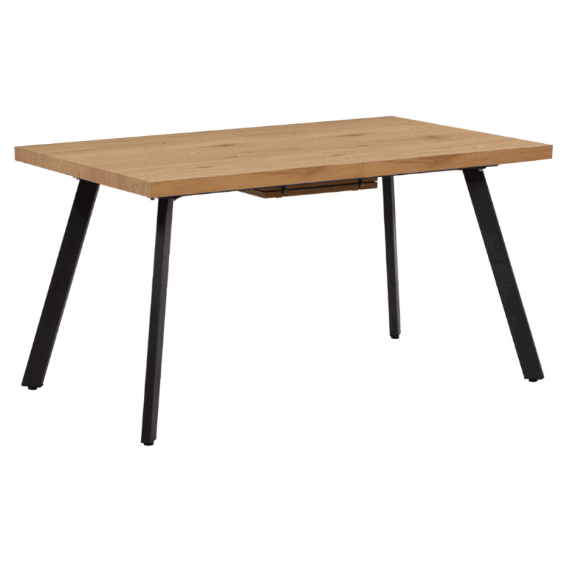 Jídelní stůl, rozkládací, dub/kov, 140-180x80 cm, AKAIKO P12, poškozené zboží