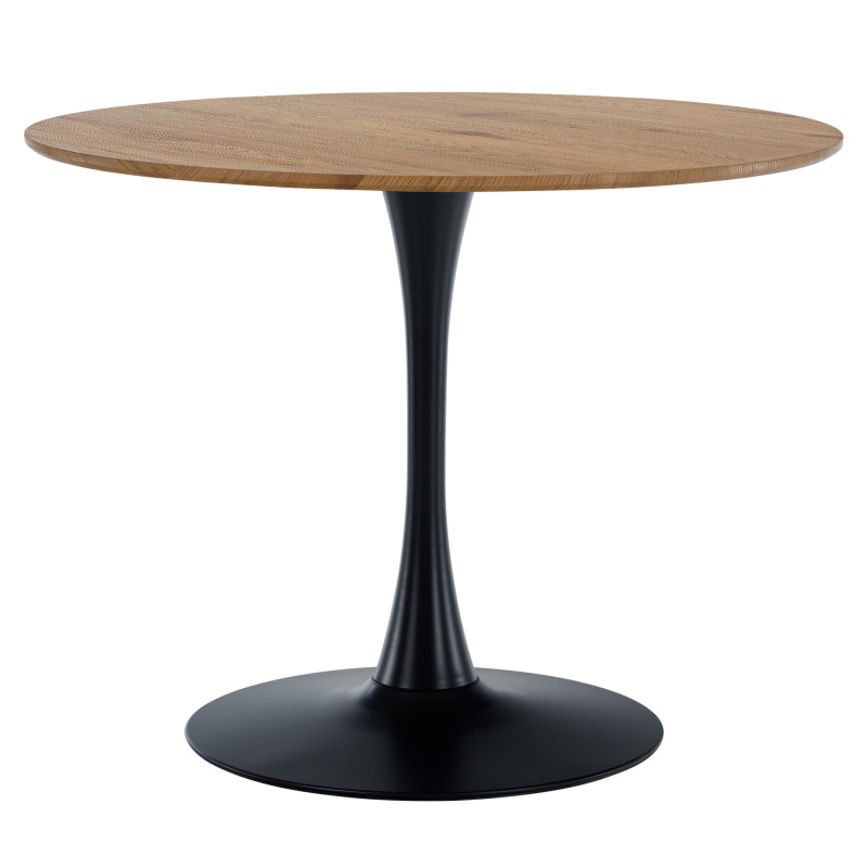 Jídelní stůl, dub/černá, průměr 110 cm, REVENTON NEW
