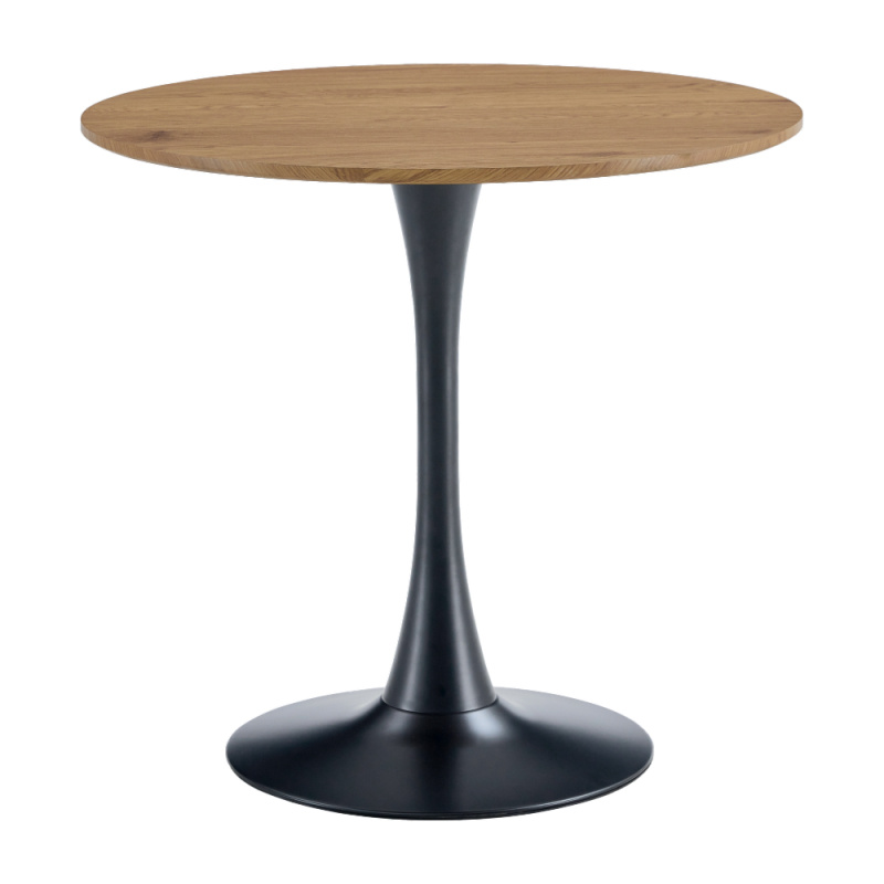 Jídelní stůl, dub/černá, průměr 80 cm, REVENTON NEW R1, rozbalené zboží