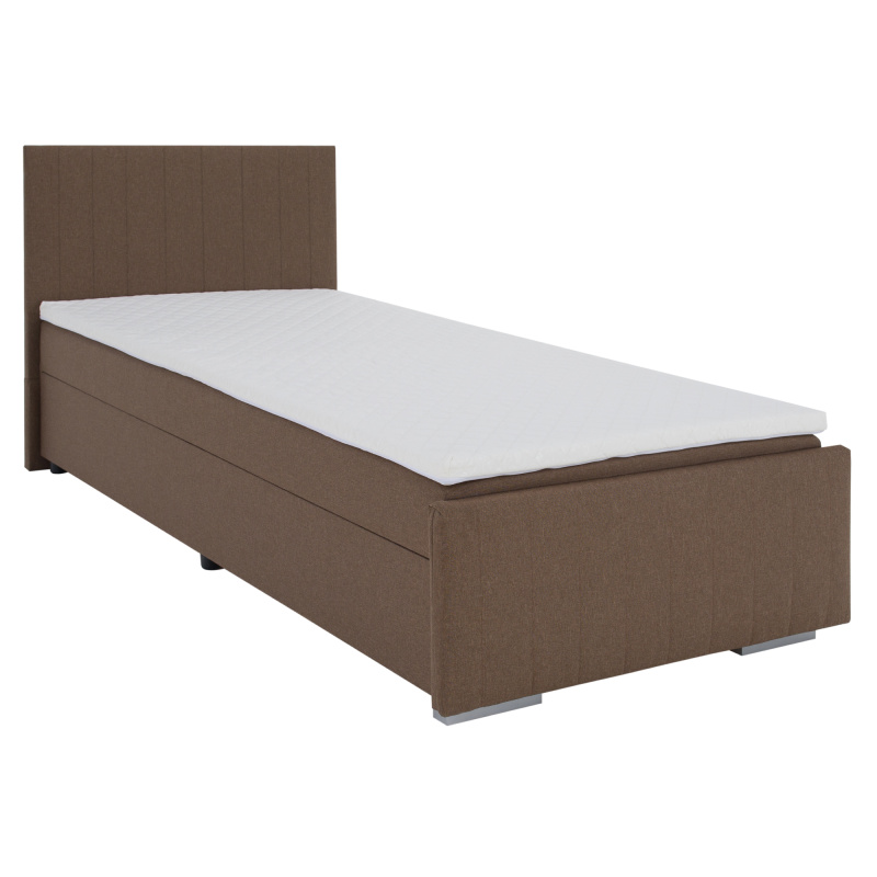 Boxspringová postel, jednolůžko, hnědá, 90x200, univerzální, AZURA