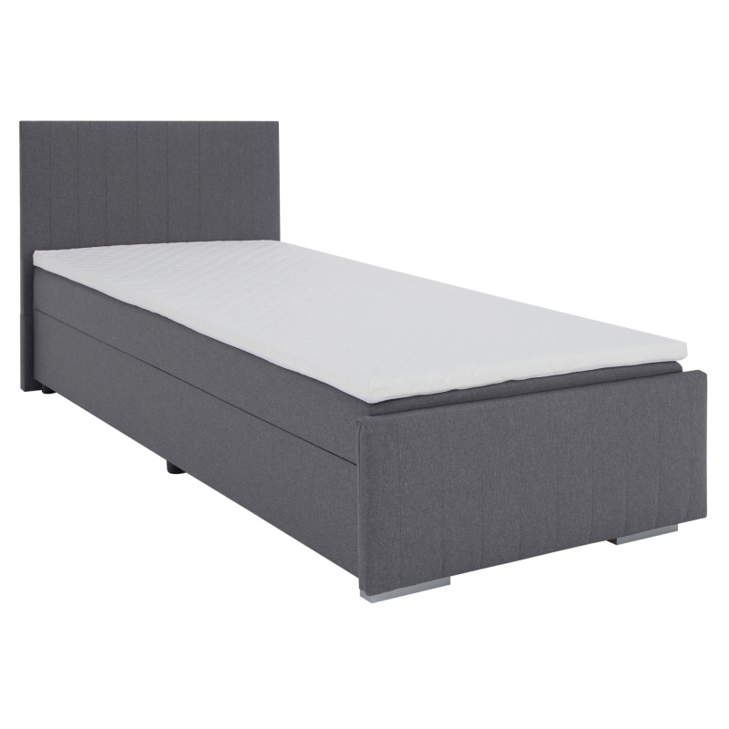 Boxspringová postel, jednolůžko, šedá, 90x200, univerzální, AZURA