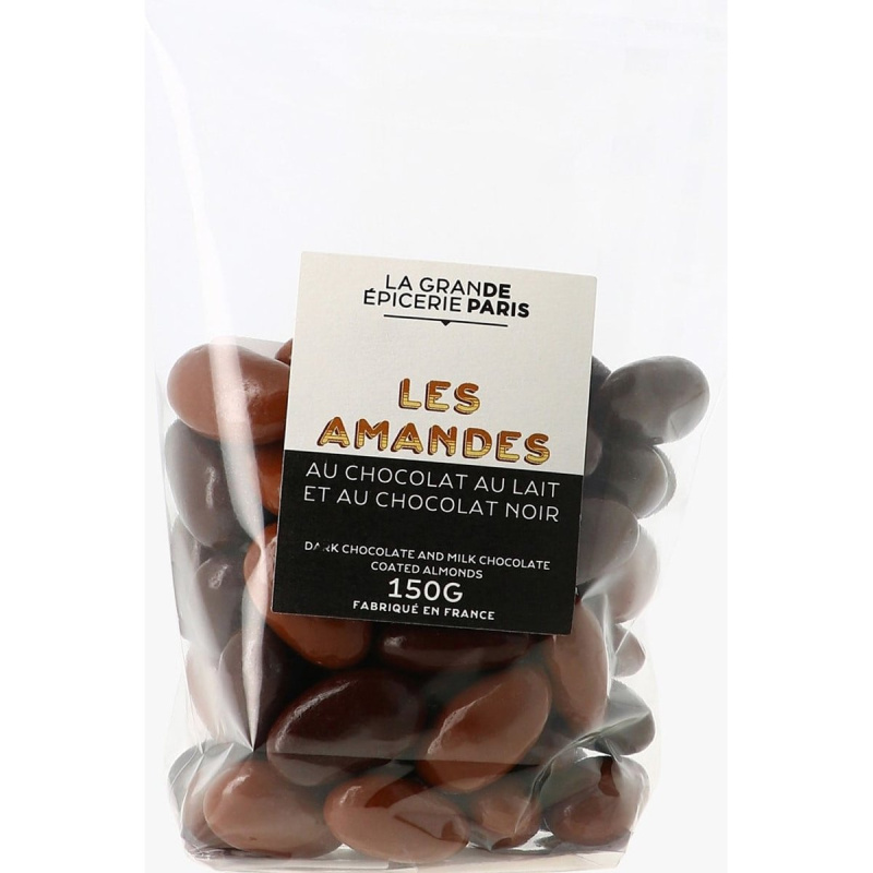 La Grande Épicerie Pražené mandle potažené mléčnou a hořkou čokoládou