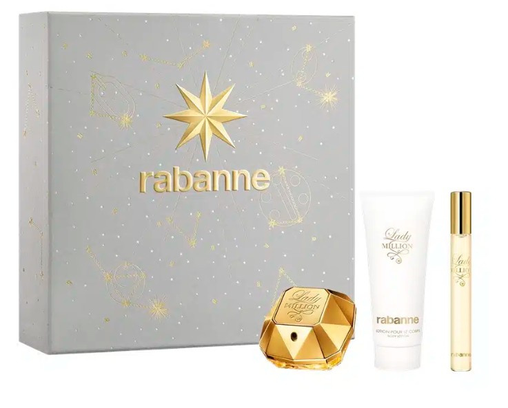 Rabanne Lady Million - EDP 50 ml + tělové mléko 100 ml + EDP 10 ml