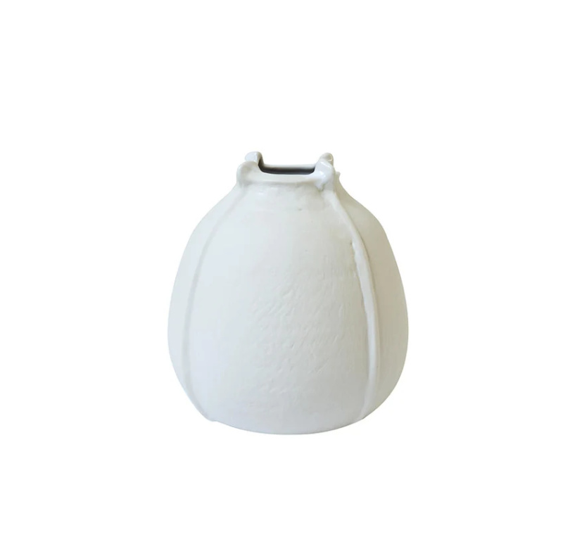Jars Kameninová váza Graine Les Vases, 17 cm, matně bílá JA963333