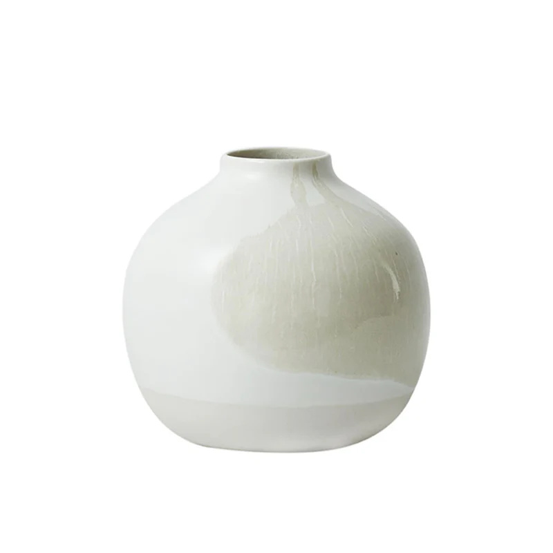 Jars Kameninová váza Nefle Les Vases, 17 cm, bílá s popelavým efektem JA964804