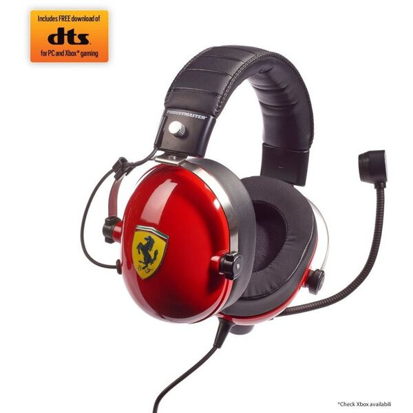 Thrustmaster T.RACING SCUDERIA FERRARI herní sluchátka s mikrofonem  Červená