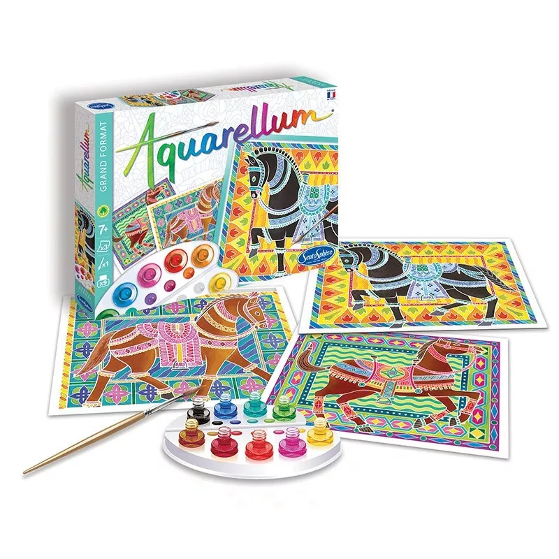 Akvarely - Koně Montessori
