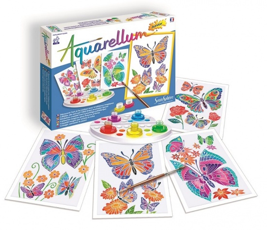 Akvarely junior - Motýli a květiny Montessori