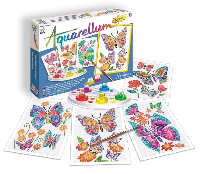 Akvarely junior - Motýli a květiny Montessori
