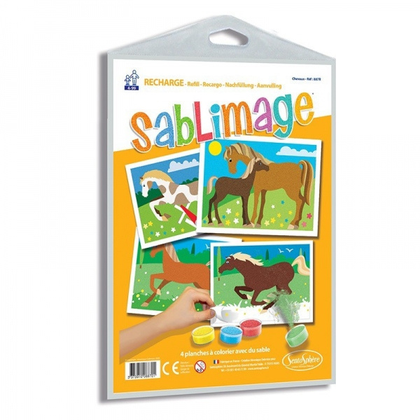 Sada obrázků - Sablimage: Pískové obrázky - Koně Montessori