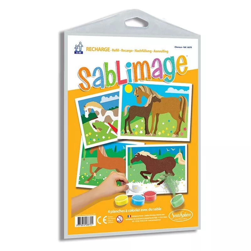 Sada obrázků - Sablimage: Pískové obrázky - Koně Montessori
