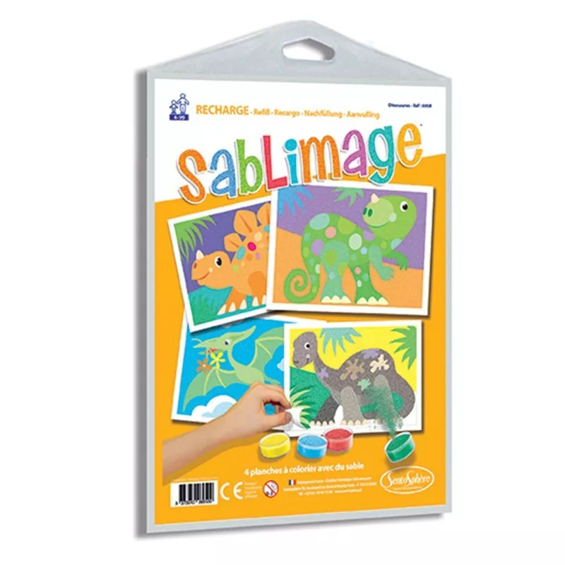 Sada obrázků - Sablimage - Pískové obrázky - Dinosauři Montessori