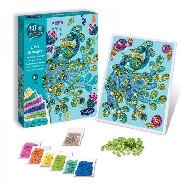 Barevné flitry - Páv Montessori