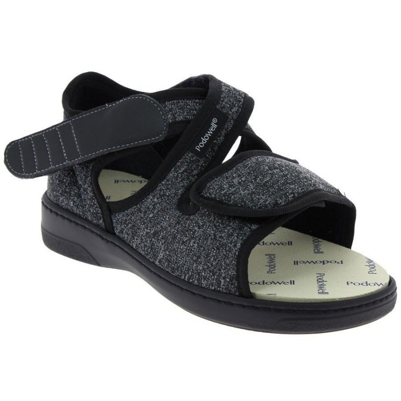 PodoWell Extraširoké unisex sandály Xilo šedočerný, velikost: 40