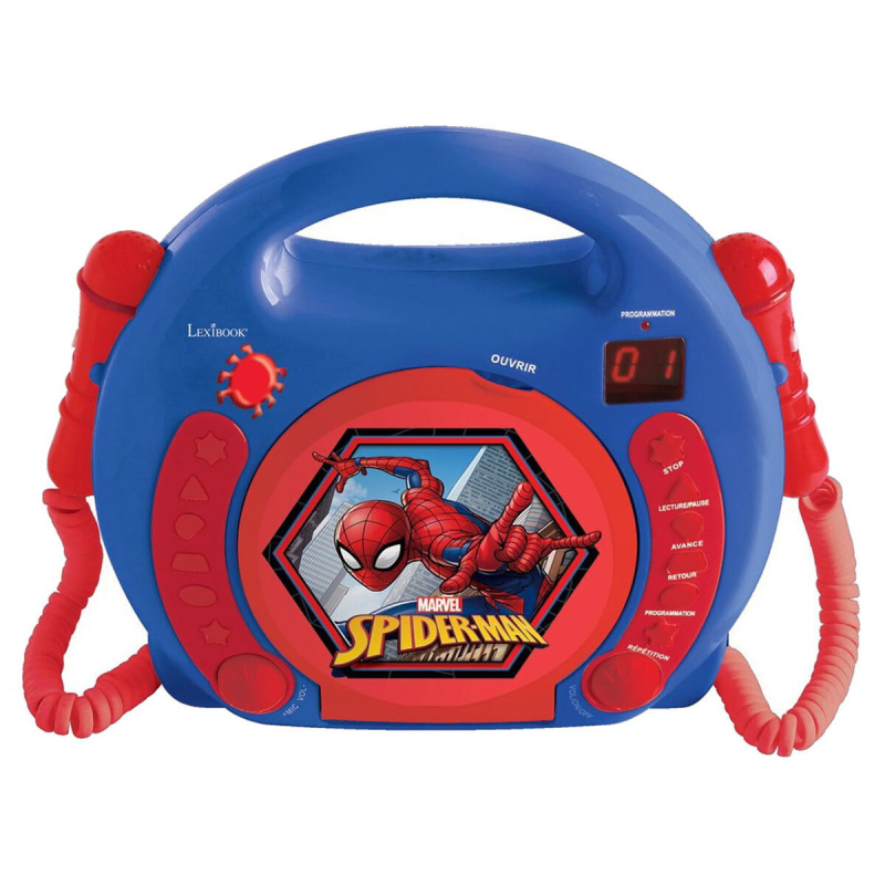 Lexibook Přenosný CD přehrávač Spider-Man se 2 mikrofony